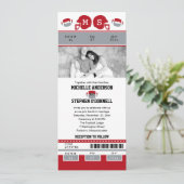 Grijs en rood Football Trouwen Kaart (Staand voorkant)