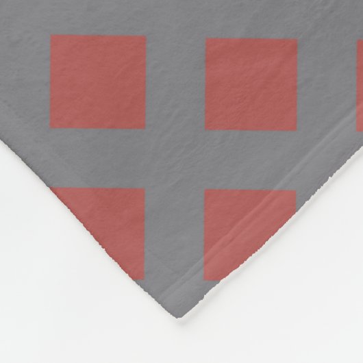 Grijs en Rood Gecontroleerd Fleece Deken (Hoek)