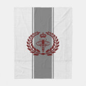Grijs en rood gestreepte koninginnebij fleece deken (Voorkant)