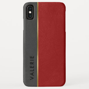 Grijs en rood  kunstleder Case-Mate iPhone case