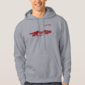 Grijs en Rood Lone Wolf Hoodie (Voorkant)