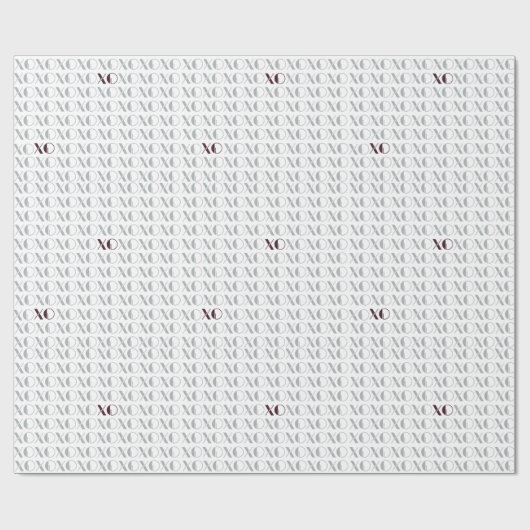 Grijs en Rood XOXO Cadeaupapier (Vlak)
