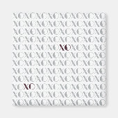 Grijs en Rood XOXO Magneet (Voorkant)