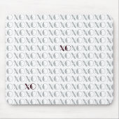 Grijs en Rood XOXO Muismat (Voorkant)