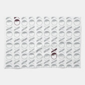 Grijs en Rood XOXO Theedoek (Horizontaal)