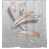 Grijs en Roos goud | Abstracte kunst Douchegordijn (Voorkant)