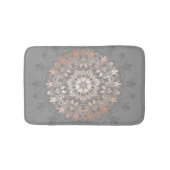Grijs en Roos goud | Floral Mandala Badmat (Voorkant)