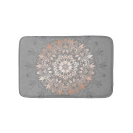Grijs en Roos goud | Floral Mandala Badmat