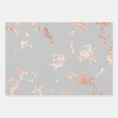 Grijs en Roos Goud Marmer Look Inpakpapier Vel (Voorkant 3)