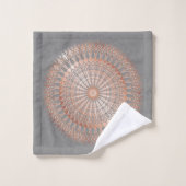 Grijs en Roos goud | Modern Mandala Bad Handdoek (Wasdoekje)