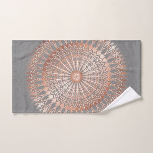 Grijs en Roos goud | Modern Mandala Bad Handdoek (Handdoek)