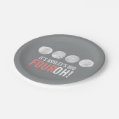 Grijs en roze 40e FOUROH! foto verjaardag Papieren Bordje (Gekanteld)