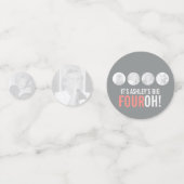 Grijs en roze 40e VIERROH! 4 foto's verjaardag Confetti (Voorkanten)