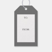 Grijs en Roze 5 Foto Collage Monogram Cadeaulabel (Achterkant)
