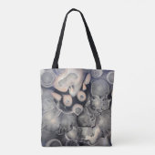 Grijs en roze abstracte illustraties tote bag (Achterkant)