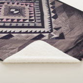 Grijs en Roze Aztec Quilt Sherpa Deken (3/4)