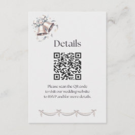 Grijs en Roze Bellen Details Inzetstuk voor Uitnod Informatiekaartje