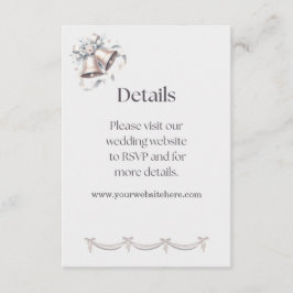 Grijs en Roze Bellen Details Inzetstuk voor Uitnod Informatiekaartje