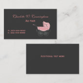 Grijs en Roze betonaangepast Visitekaartje (Voorkant / Achterkant)