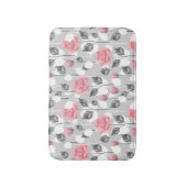 Grijs en roze. Floral patroon Badmat (Voorkant Verticaal)