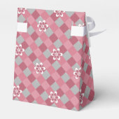 Grijs en roze geruit met kamillebloemen bedankdoosjes (Achterkant)