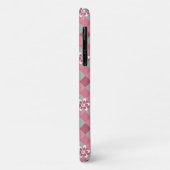 Grijs en roze geruit met kamillebloemen Case-Mate iPhone case (Achterkant/links)