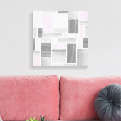 Grijs en Roze Glas in lood (12x12) Canvas (Insitu (Woonkamer))
