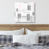 Grijs en Roze Glas in lood (12x12) Canvas (Insitu (Slaapkamer))