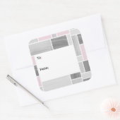 Grijs en Roze Glas in lood Gift Label Stickers (Envelop)