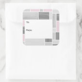 Grijs en Roze Glas in lood Gift Label Stickers (Tas)