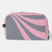Grijs en roze golf toilettasje (Voorkant)