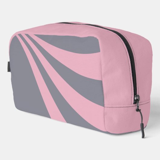 Grijs en roze golf toilettasje (Rechterhoek)