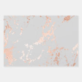Grijs en roze goud marmer look inpakpapier vel (Voorkant)
