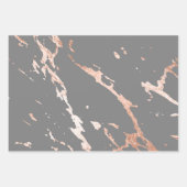 Grijs en roze goud marmer look inpakpapier vel (Voorkant)