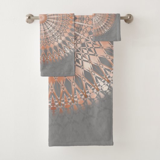 Grijs en roze goud | Moderne Mandala Bad Handdoek (Insitu)
