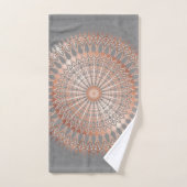 Grijs en roze goud | Moderne Mandala Bad Handdoek (Handdoek)