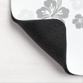 Grijs en Roze Hibiscus design Muismat (Hoek)