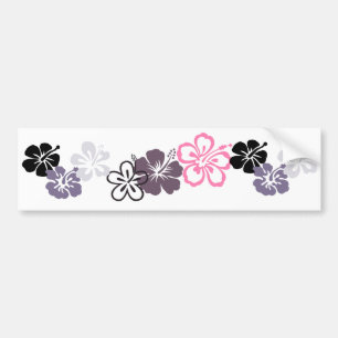 grijs en roze hibiscus Hawaiian thema Bumpersticker