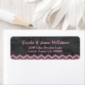 Grijs en Roze Kant Bruiloft Label V09 (Insitu)