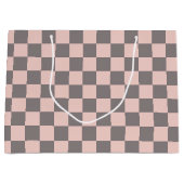 Grijs en roze karton groot cadeauzakje (Voorkant)