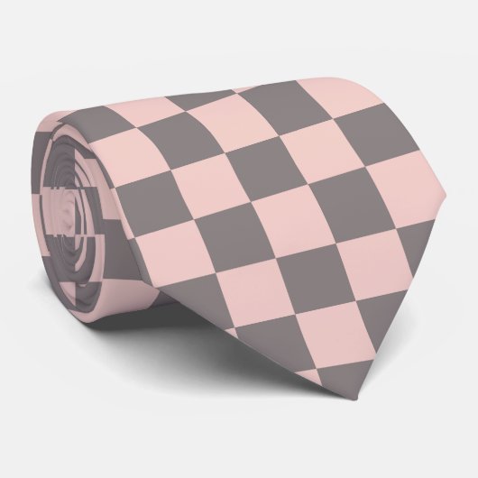 Grijs en roze karton stropdas (Opgerold)