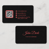 Grijs en roze minimalistische QR-code Visitekaartje (Voorkant / Achterkant)