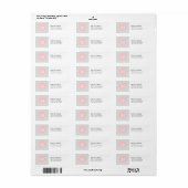Grijs en Roze Modern Chevron Custom Monogram Etiket (Full Sheet)