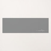 Grijs en Roze | Monogram Waterverf bloemen Yogamat (Achterkant (horizontaal))