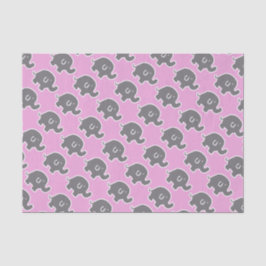 Grijs en Roze Olifant Baby shower Gift Tissue Tissuepapier