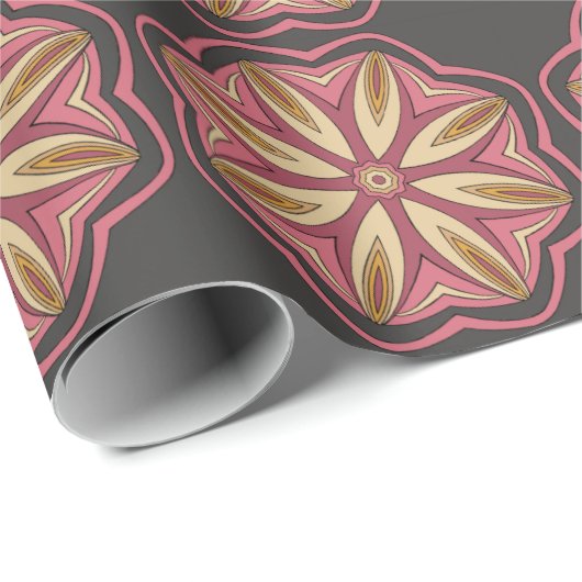 Grijs en roze ompakpapier cadeaupapier (Rol Hoek)