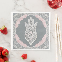 Grijs en roze patronen AI-kunst Servet