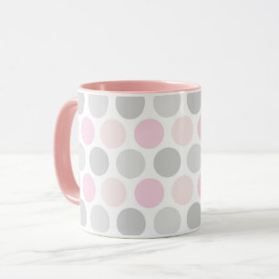 Grijs en roze polkadot patroon koffiemok beker mok