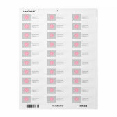 Grijs en Roze Quatrefoil Monogram Adresetiketten Etiket (Full Sheet)