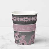 Grijs en Roze Roze Papieren Bekers (Achterkant)